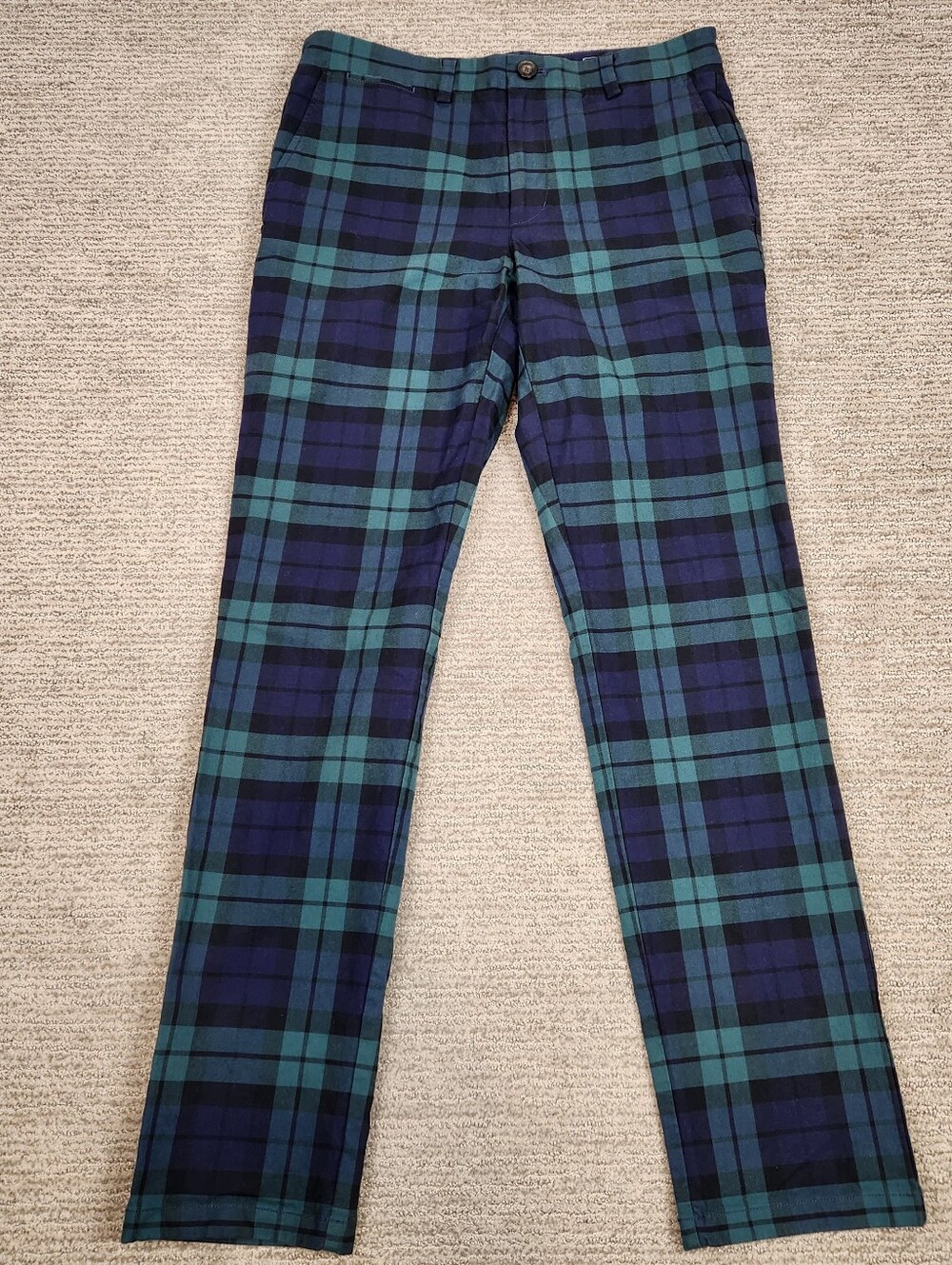 Vineyard Vines Breaker Pant Mens 30x31 Navy Green Plaid Tapered Golf Preppy
